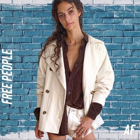 FREE PEOPLE REMI SHIRT JACKET IVORY NEW SMALL - Picture 1 of 13